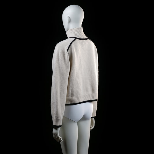 H&M - turtleneck - Ivory, Black - (Storlek: S)