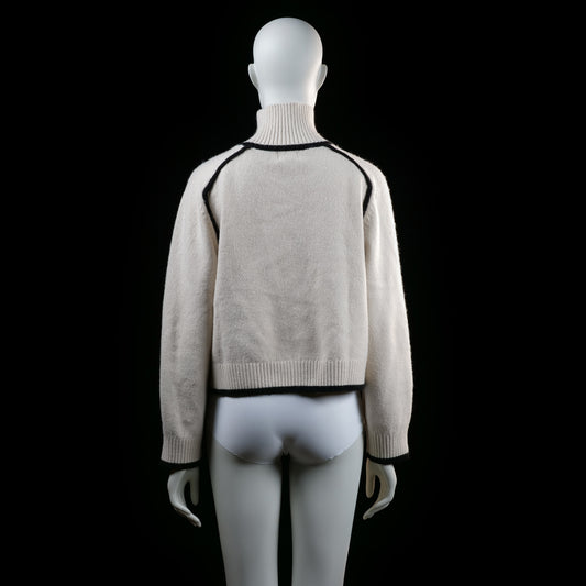 H&M - turtleneck - Ivory, Black - (Storlek: S)