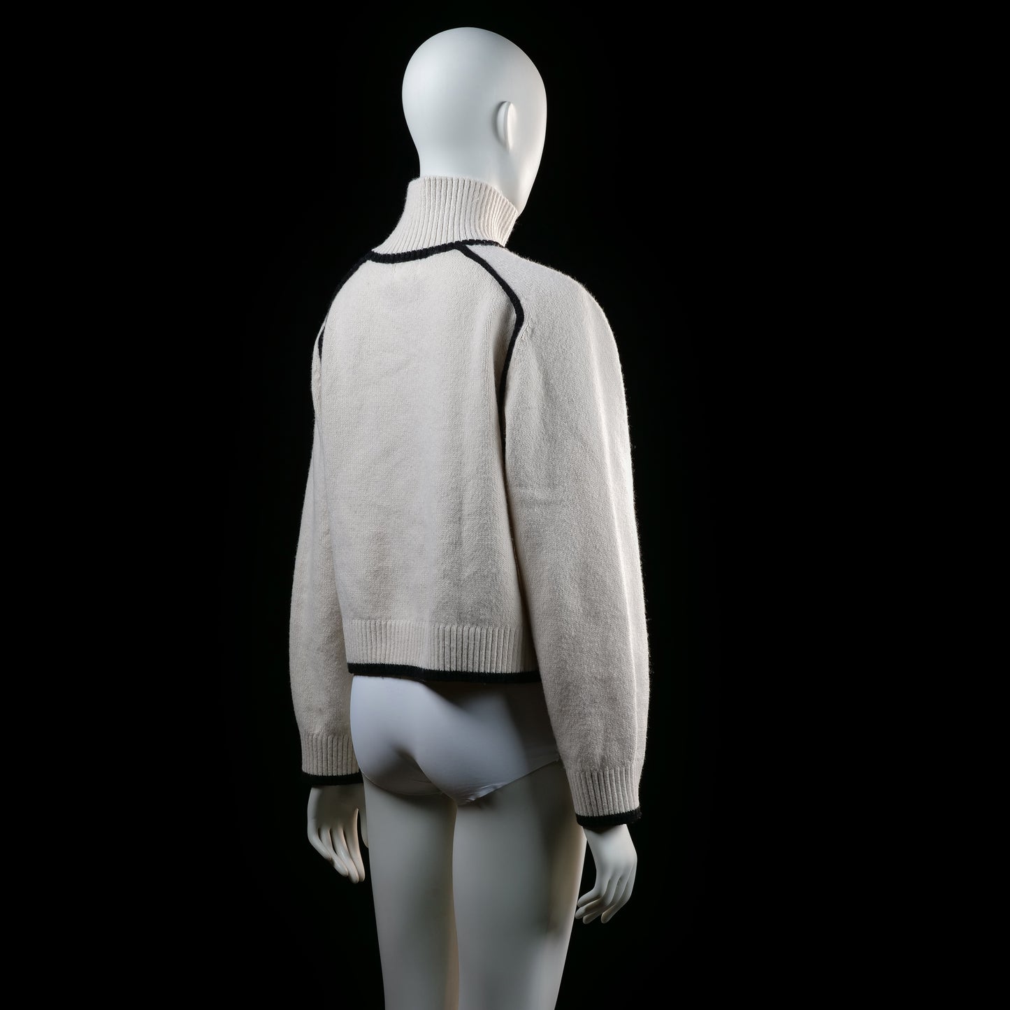 H&M - turtleneck - Ivory, Black - (Storlek: S)