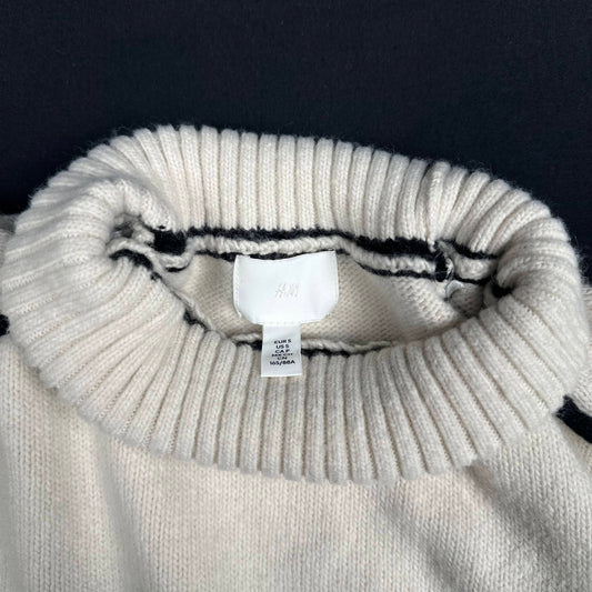 H&M - turtleneck - Ivory, Black - (Storlek: S)