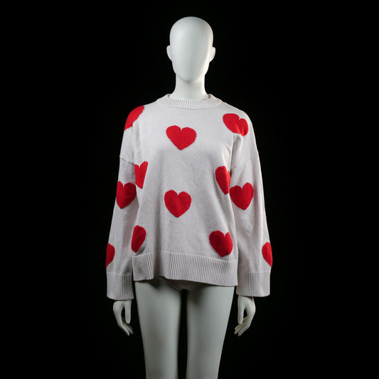 Fb Sister - sweater - White, Red - (Storlek: S)