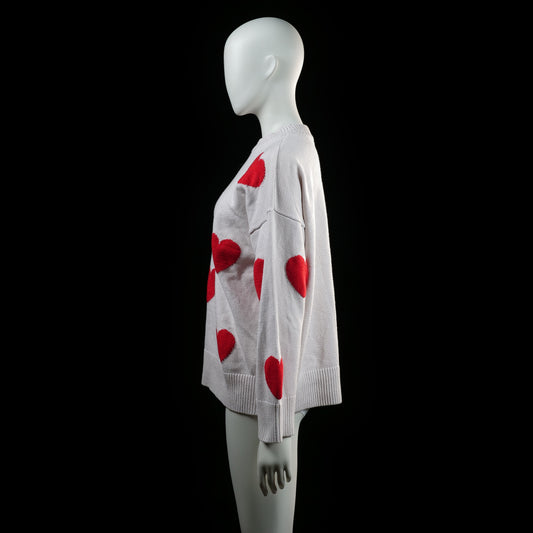 Fb Sister - sweater - White, Red - (Storlek: S)