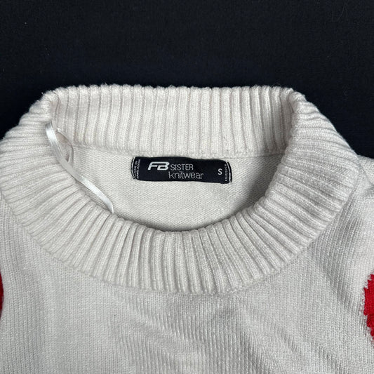 Fb Sister - sweater - White, Red - (Storlek: S)