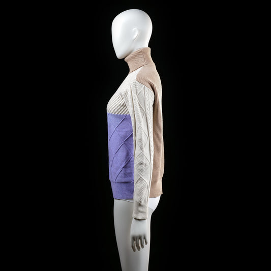 sweater - Beige, Ivory, Lavender - (Storlek: L)