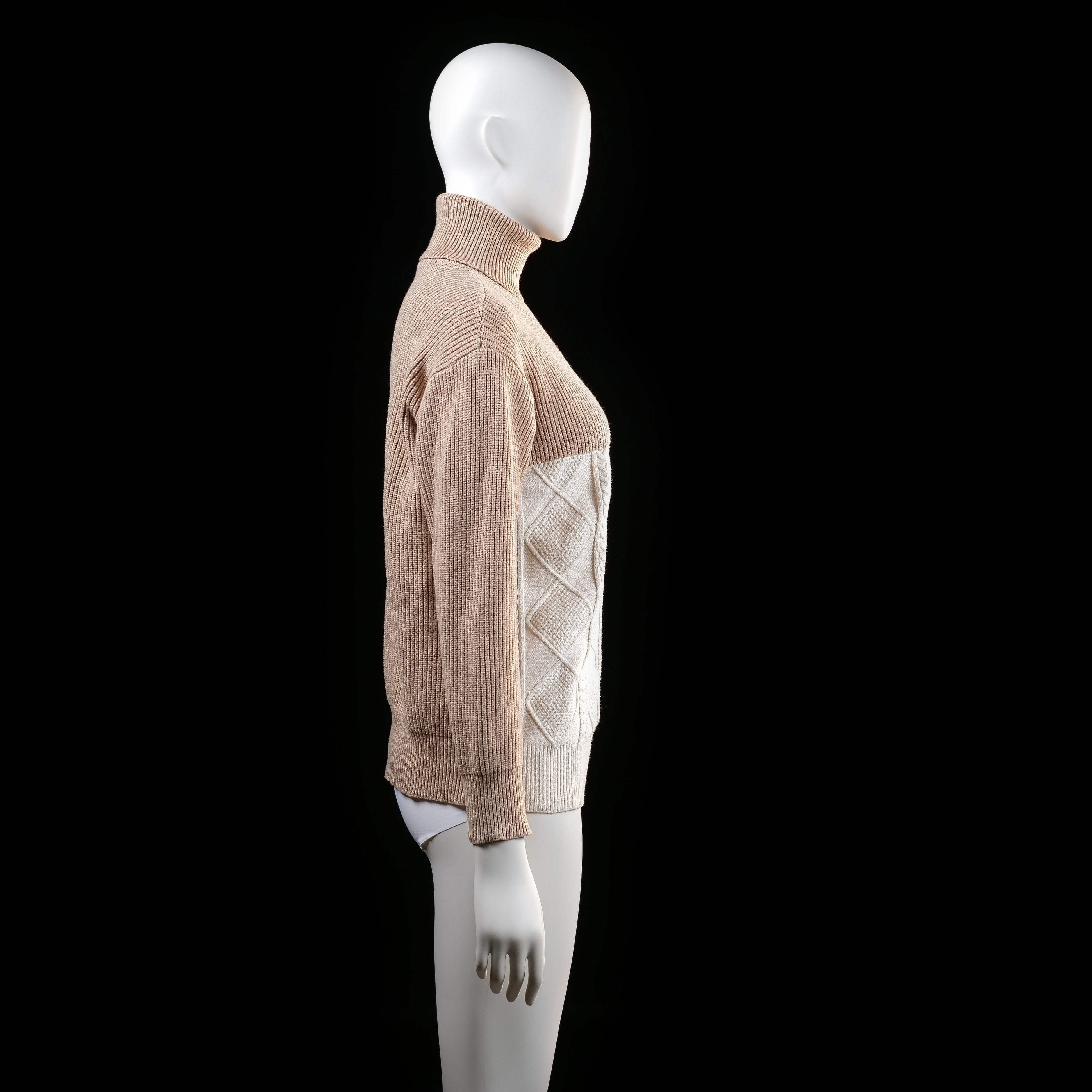 sweater - Beige, Ivory, Lavender - (Storlek: L)