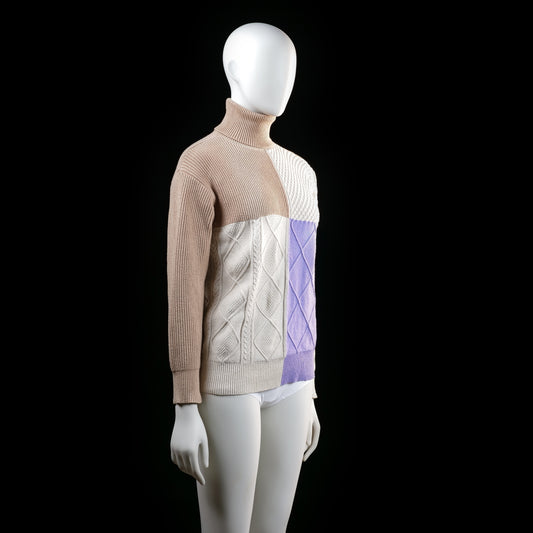 sweater - Beige, Ivory, Lavender - (Storlek: L)