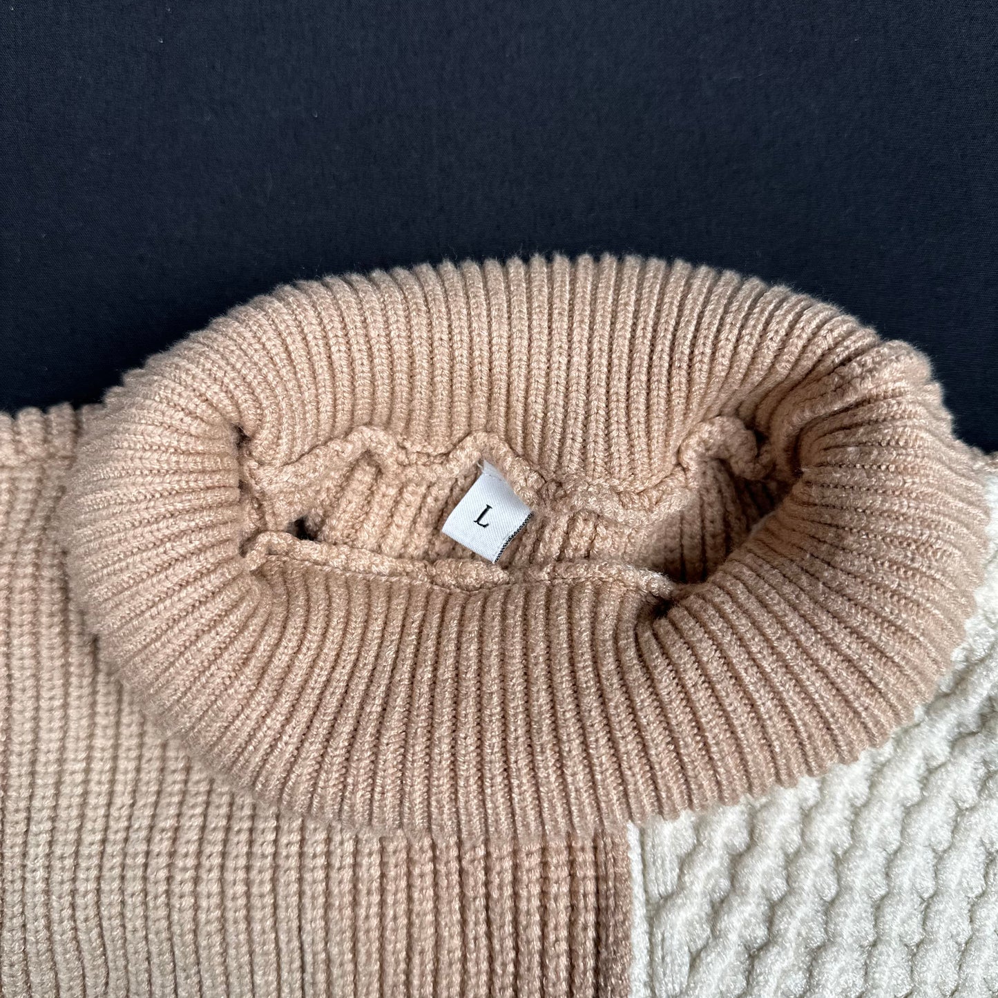 sweater - Beige, Ivory, Lavender - (Storlek: L)
