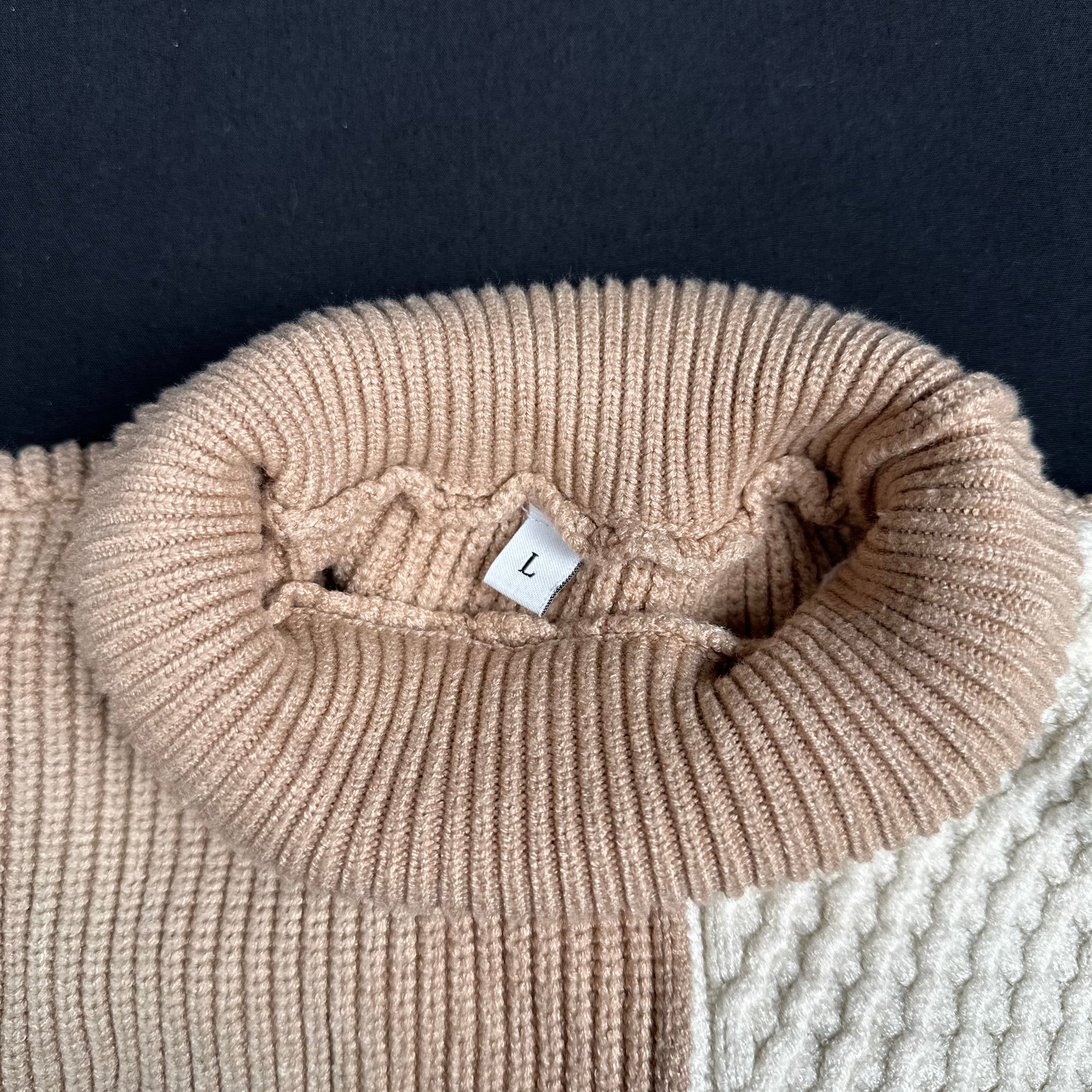 sweater - Beige, Ivory, Lavender - (Storlek: L)
