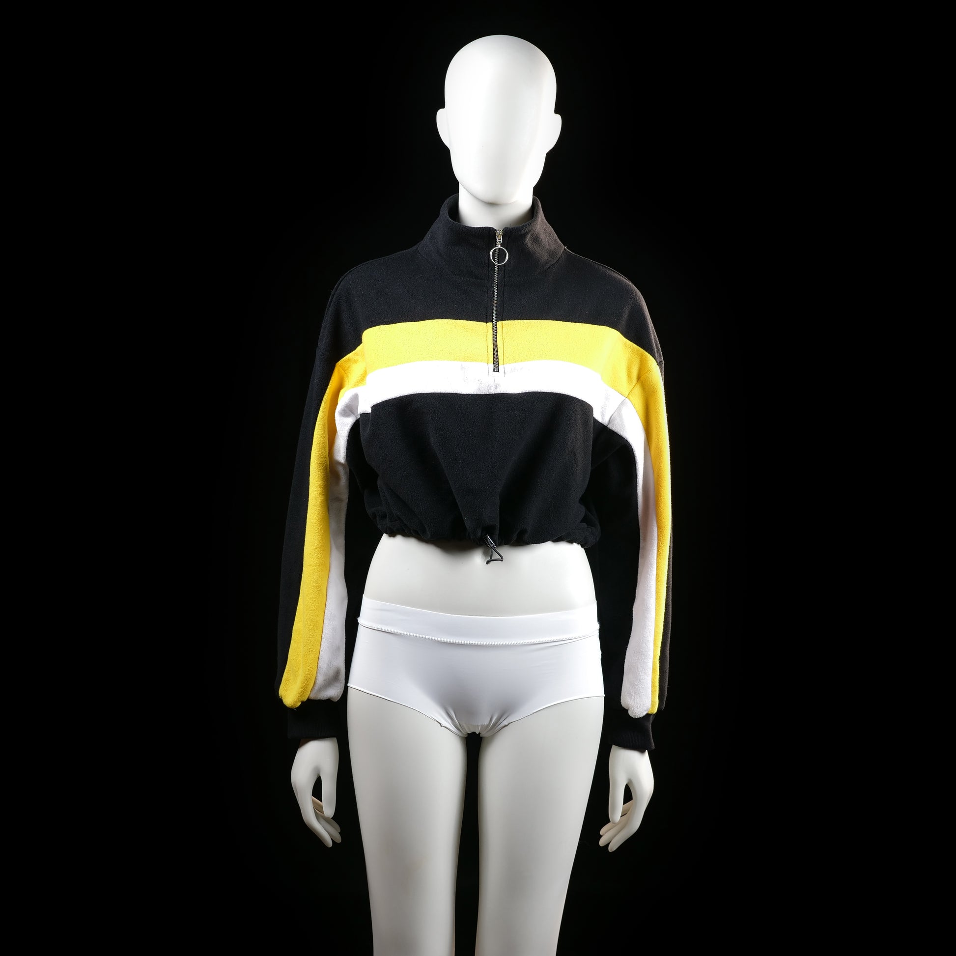 H&M - sweatshirt - Black, White, Yellow - (Storlek: S)