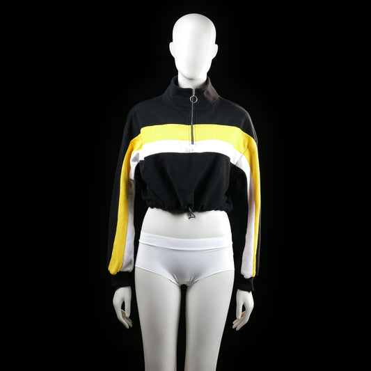 H&M - sweatshirt - Black, White, Yellow - (Storlek: S)