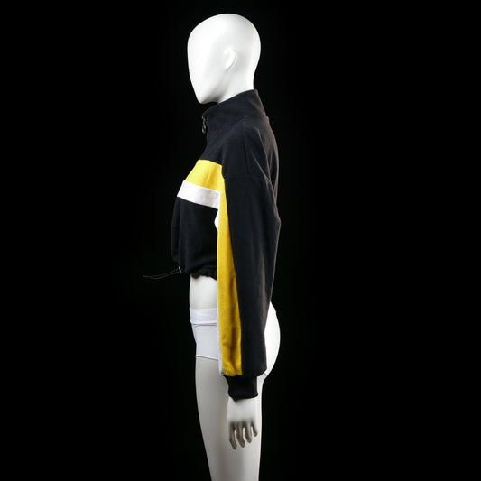H&M - sweatshirt - Black, White, Yellow - (Storlek: S)