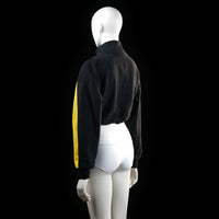 H&M - sweatshirt - Black, White, Yellow - (Storlek: S)