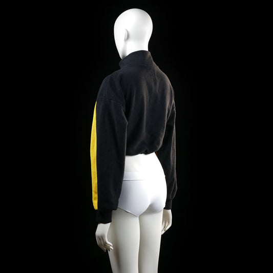 H&M - sweatshirt - Black, White, Yellow - (Storlek: S)