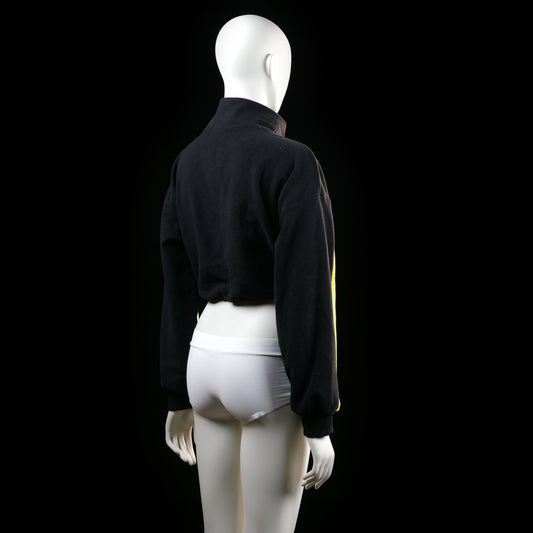 H&M - sweatshirt - Black, White, Yellow - (Storlek: S)