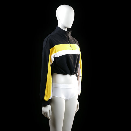 H&M - sweatshirt - Black, White, Yellow - (Storlek: S)