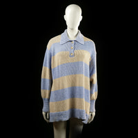 Zara - sweater - Beige, Denim Blue - (Storlek: S)