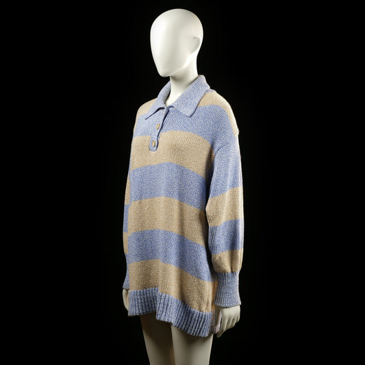 Zara - sweater - Beige, Denim Blue - (Storlek: S)