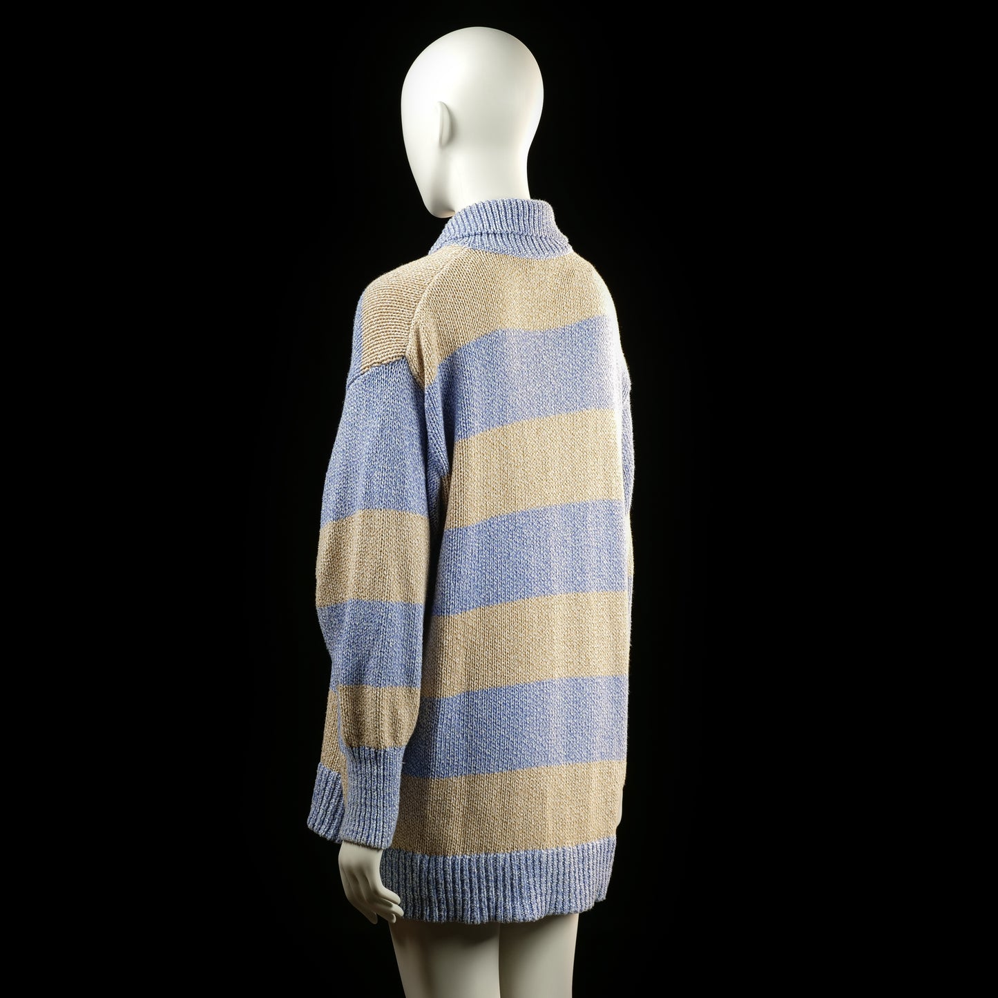 Zara - sweater - Beige, Denim Blue - (Storlek: S)