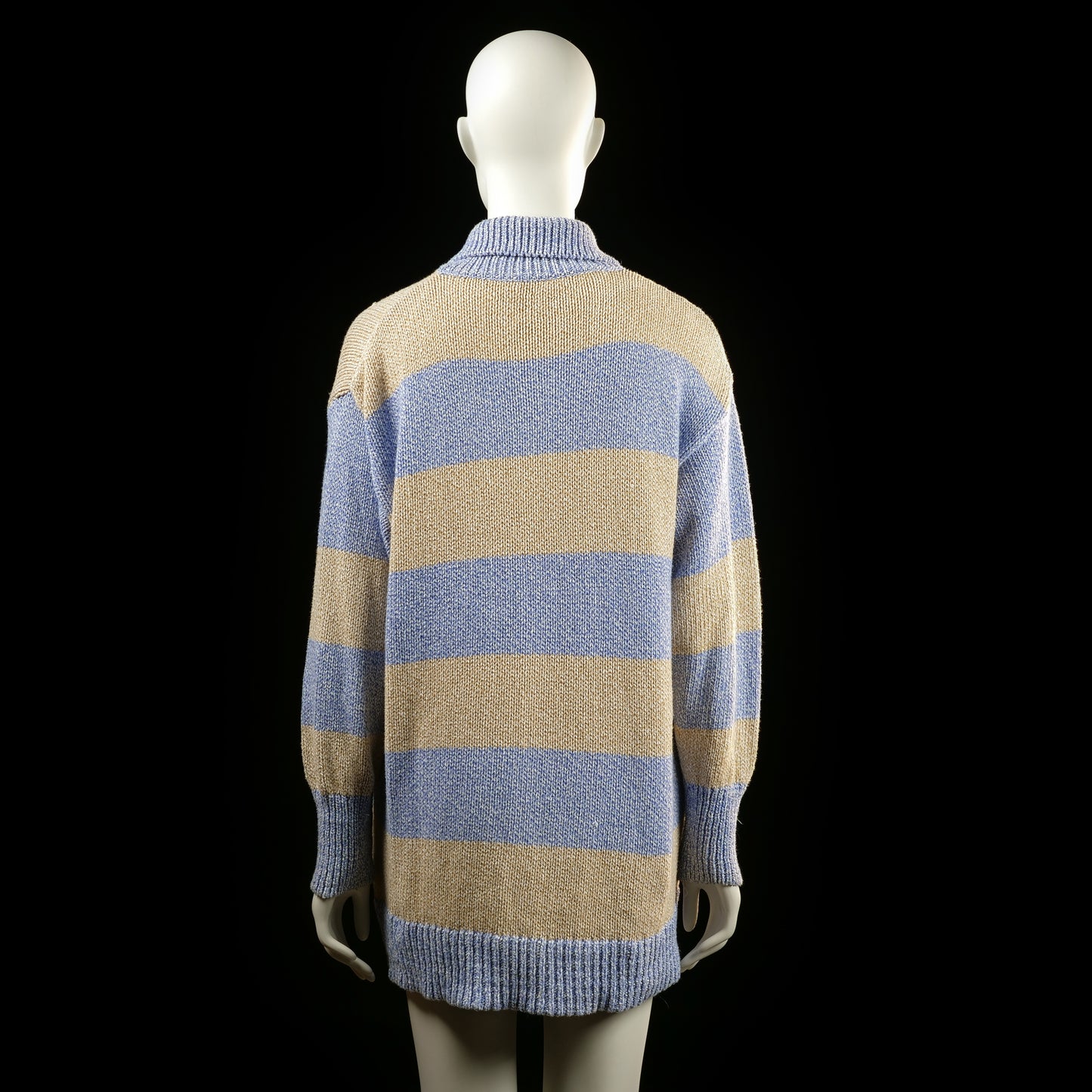 Zara - sweater - Beige, Denim Blue - (Storlek: S)