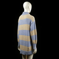 Zara - sweater - Beige, Denim Blue - (Storlek: S)