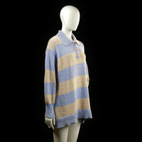 Zara - sweater - Beige, Denim Blue - (Storlek: S)