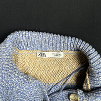Zara - sweater - Beige, Denim Blue - (Storlek: S)