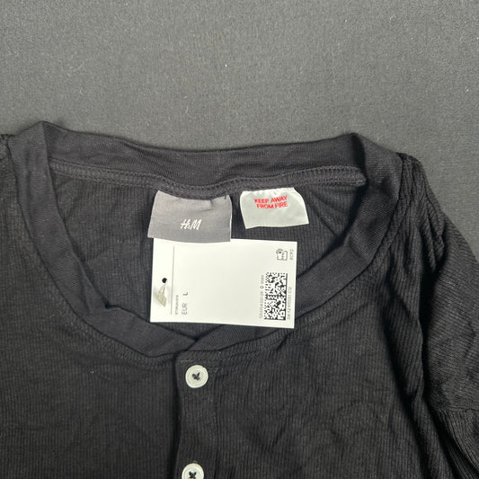 H&M - long-sleeve top - Black - (Storlek: L) - (NEW)