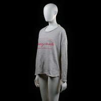 Amisu - long-sleeve top - Ivory, Black - (Storlek: L)