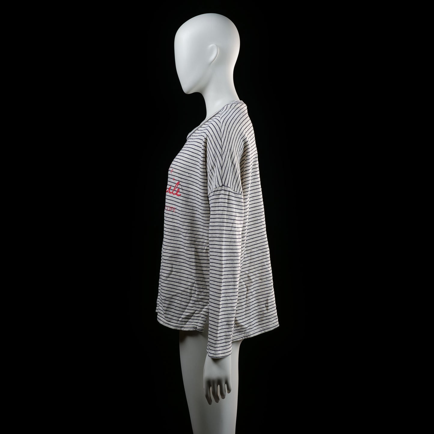 Amisu - long-sleeve top - Ivory, Black - (Storlek: L)