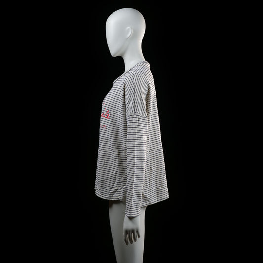 Amisu - long-sleeve top - Ivory, Black - (Storlek: L)