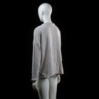 Amisu - long-sleeve top - Ivory, Black - (Storlek: L)
