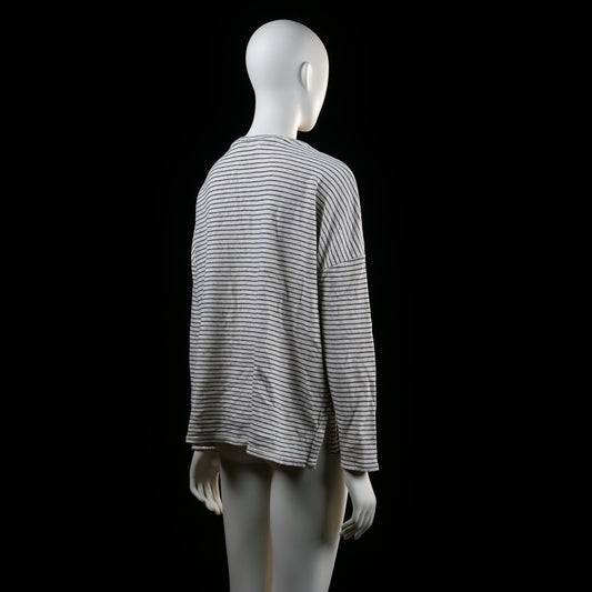 Amisu - long-sleeve top - Ivory, Black - (Storlek: L)