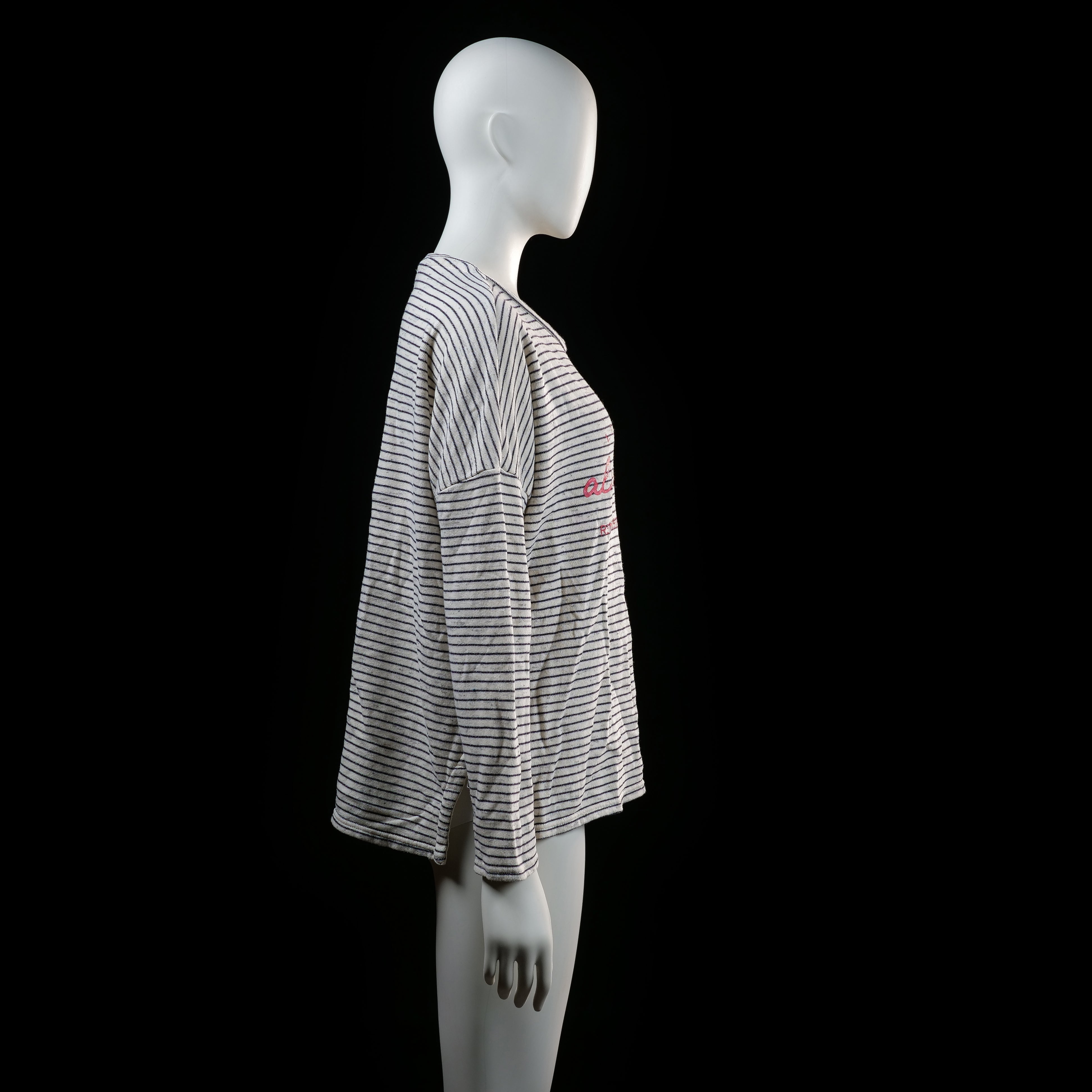 Amisu - long-sleeve top - Ivory, Black - (Storlek: L)