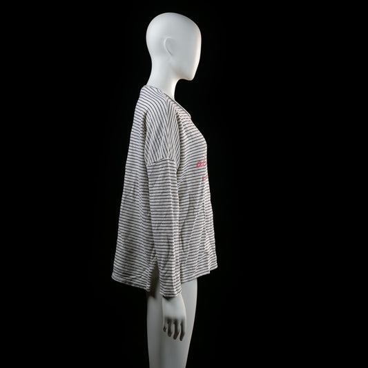 Amisu - long-sleeve top - Ivory, Black - (Storlek: L)