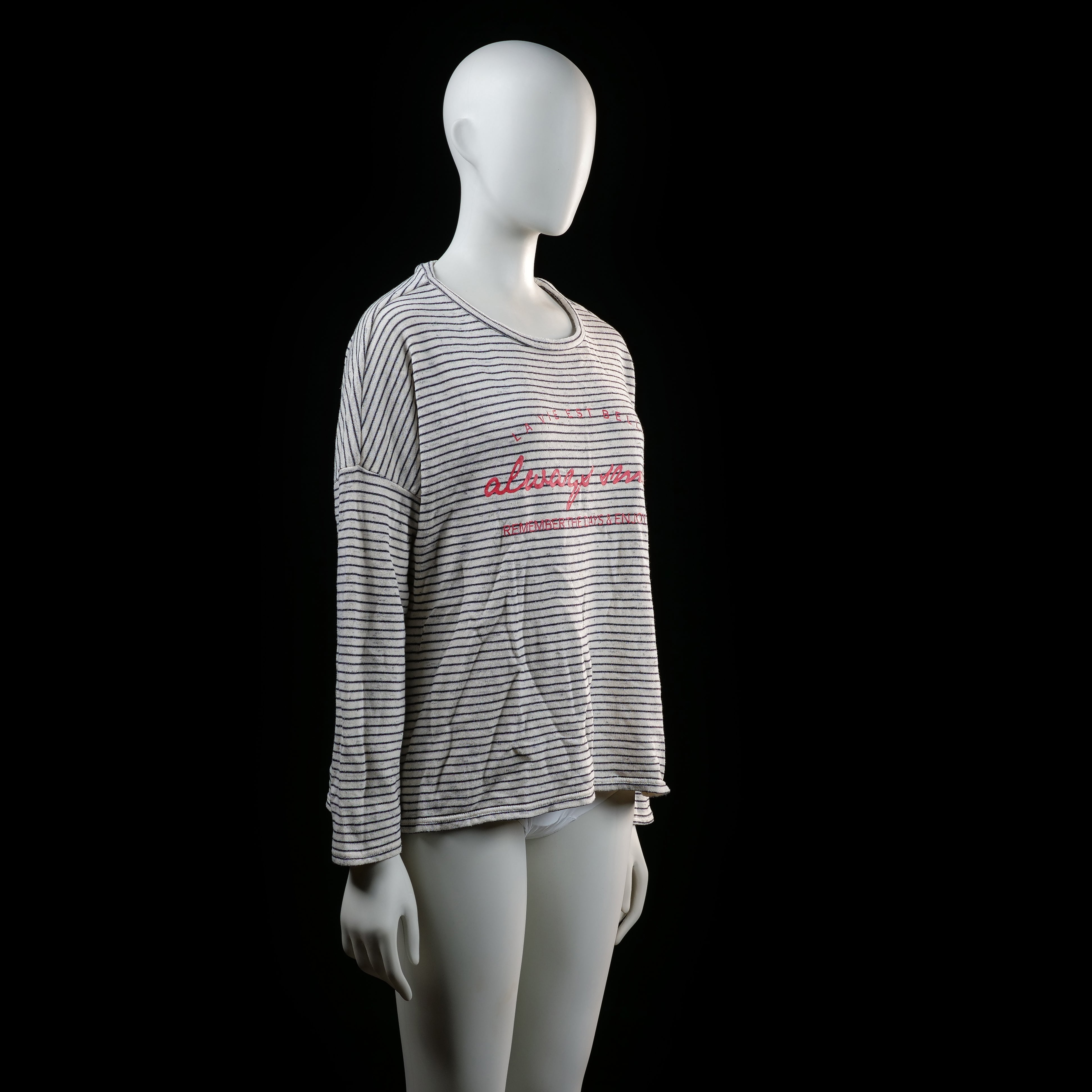 Amisu - long-sleeve top - Ivory, Black - (Storlek: L)