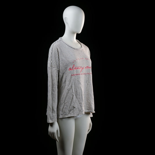 Amisu - long-sleeve top - Ivory, Black - (Storlek: L)