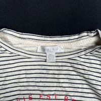 Amisu - long-sleeve top - Ivory, Black - (Storlek: L)