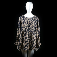 Shein - tunic - Black, Beige - (Storlek: 1XL)