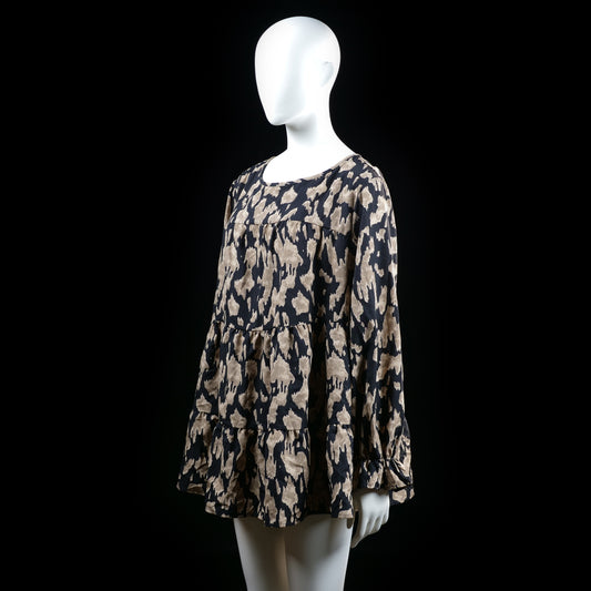 Shein - tunic - Black, Beige - (Storlek: 1XL)