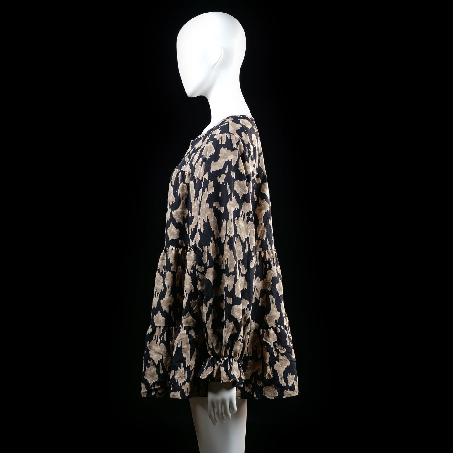 Shein - tunic - Black, Beige - (Storlek: 1XL)