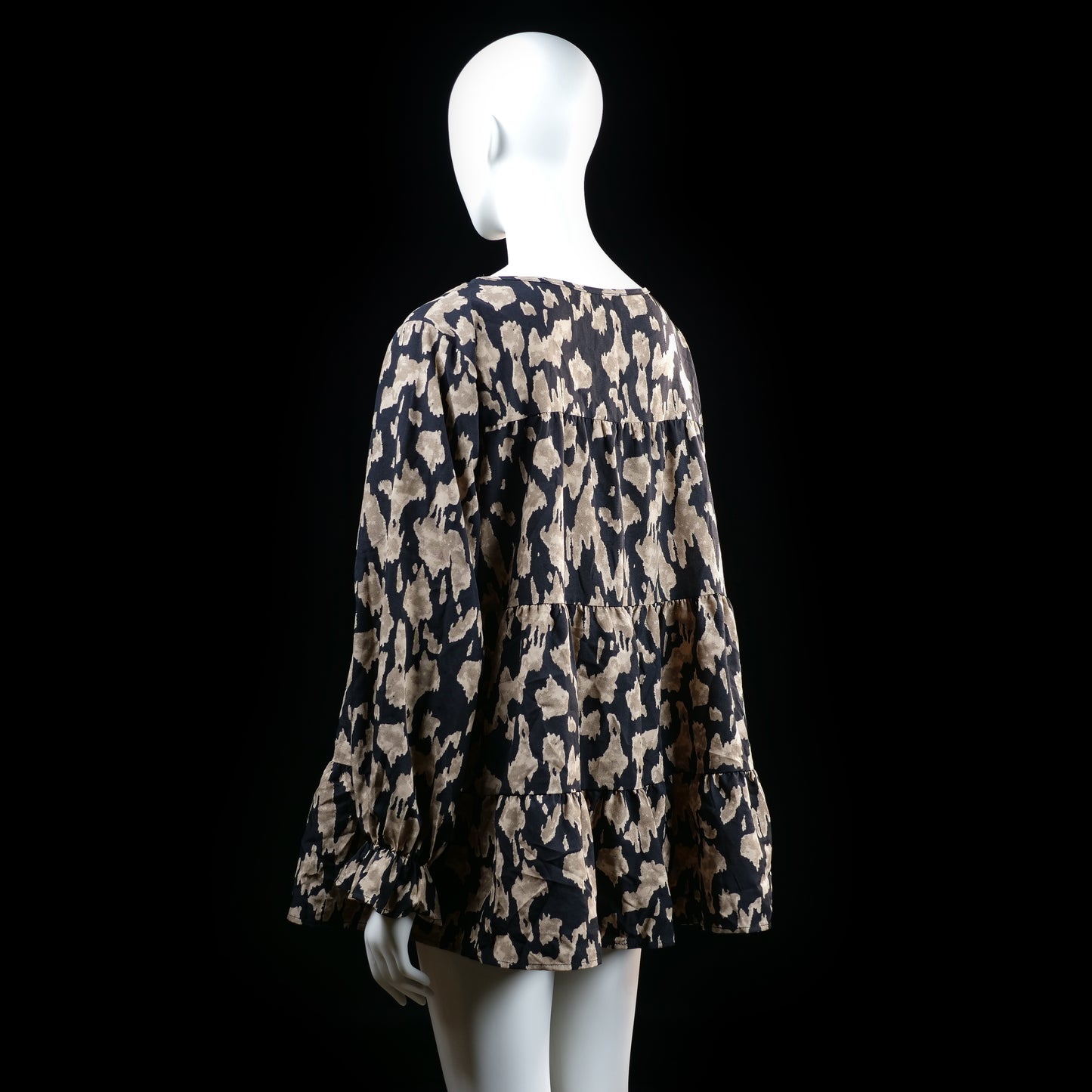 Shein - tunic - Black, Beige - (Storlek: 1XL)