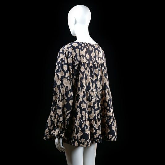 Shein - tunic - Black, Beige - (Storlek: 1XL)