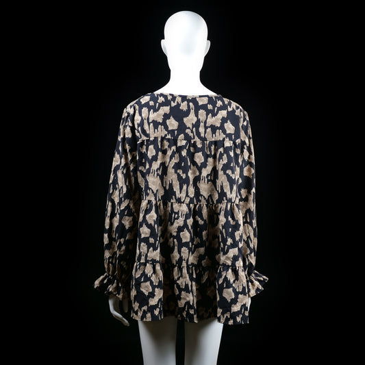 Shein - tunic - Black, Beige - (Storlek: 1XL)