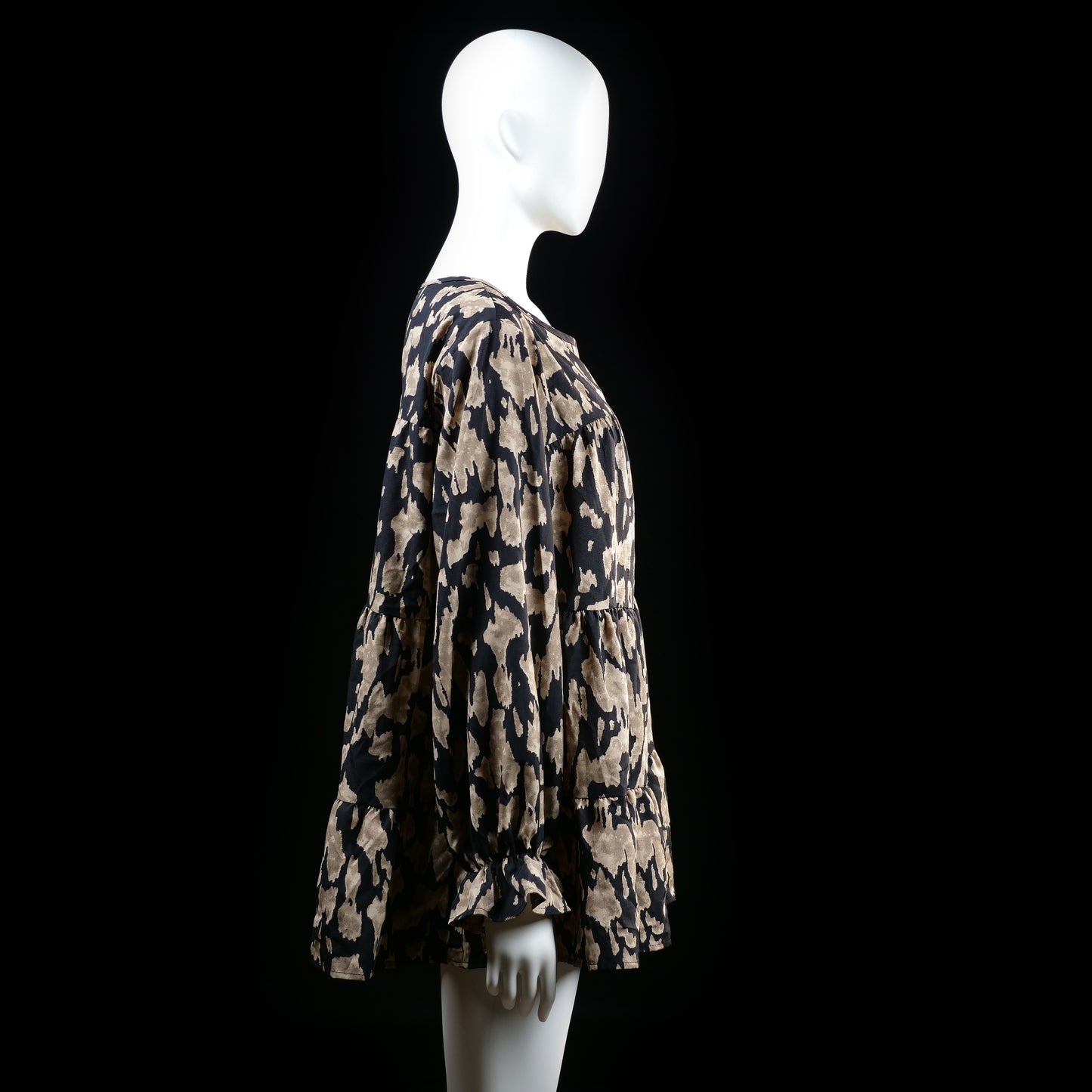 Shein - tunic - Black, Beige - (Storlek: 1XL)