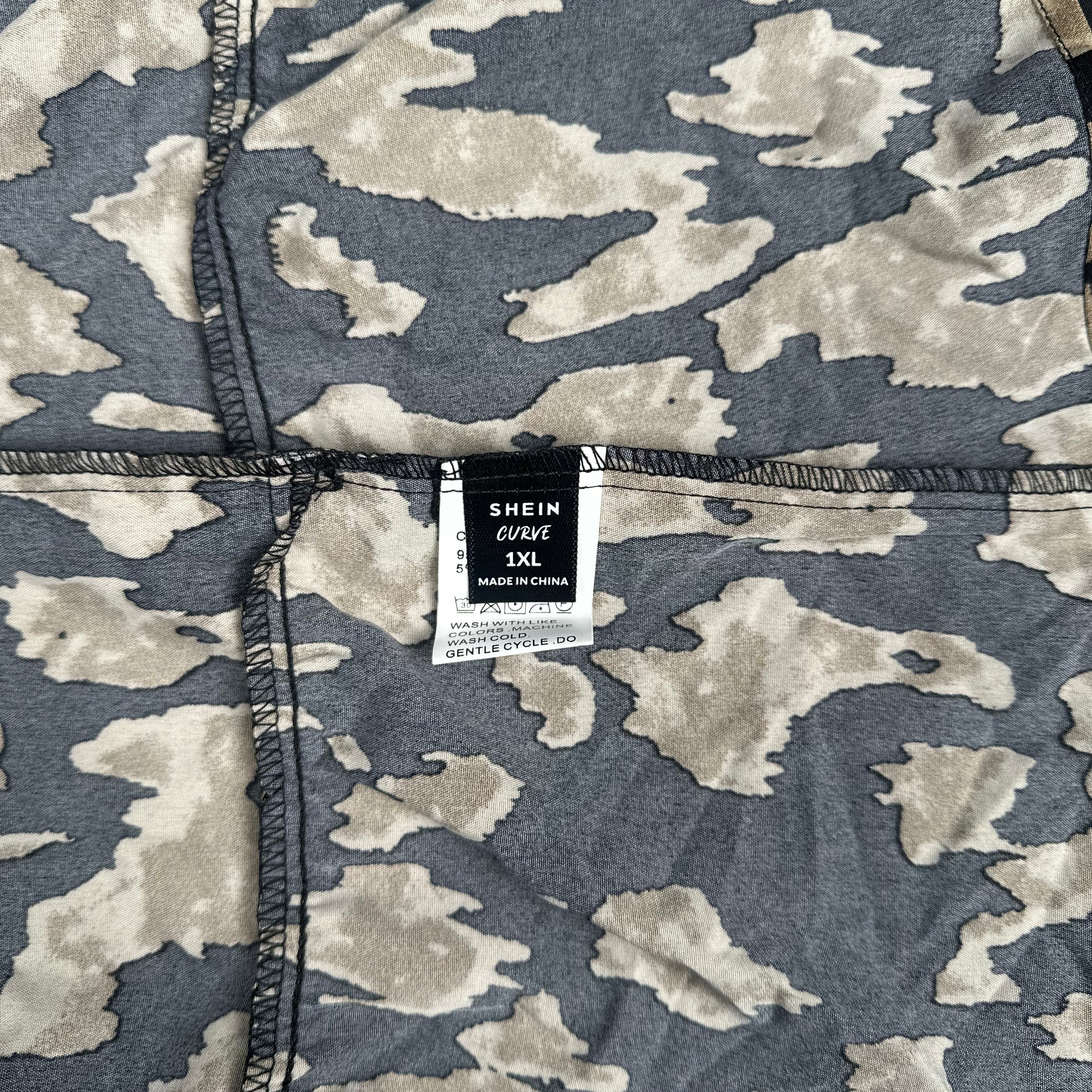 Shein - tunic - Black, Beige - (Storlek: 1XL)