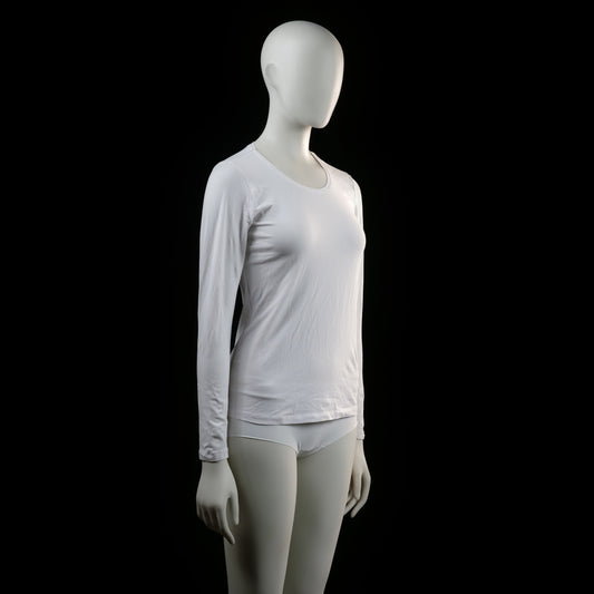 Basic You - long-sleeve top - White - (Storlek: S)