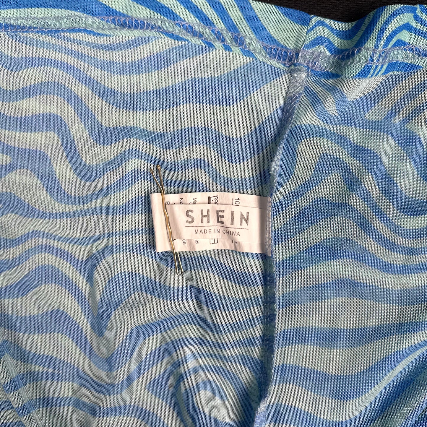 Shein - long-sleeve top - Sky Blue, Mint - (Storlek: M)