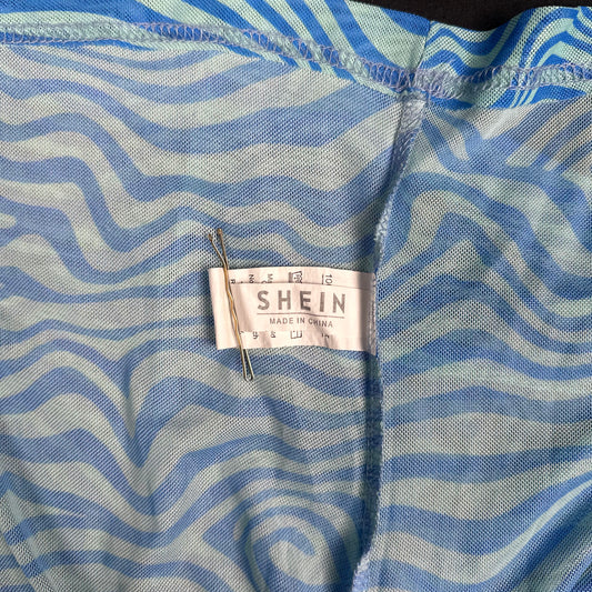 Shein - long-sleeve top - Sky Blue, Mint - (Storlek: M)