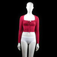 Shein - long-sleeve top - Red - (Storlek: S)