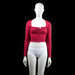 Shein - long-sleeve top - Red - (Storlek: S)
